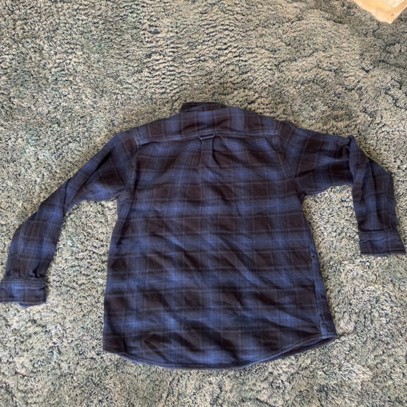 Orvis Blue Black Heavy Flannel Large Plaid Shacket - Picture 2 of 5